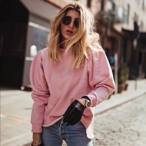 ZARA PUFFER SLEEVE SWEATSHIRT